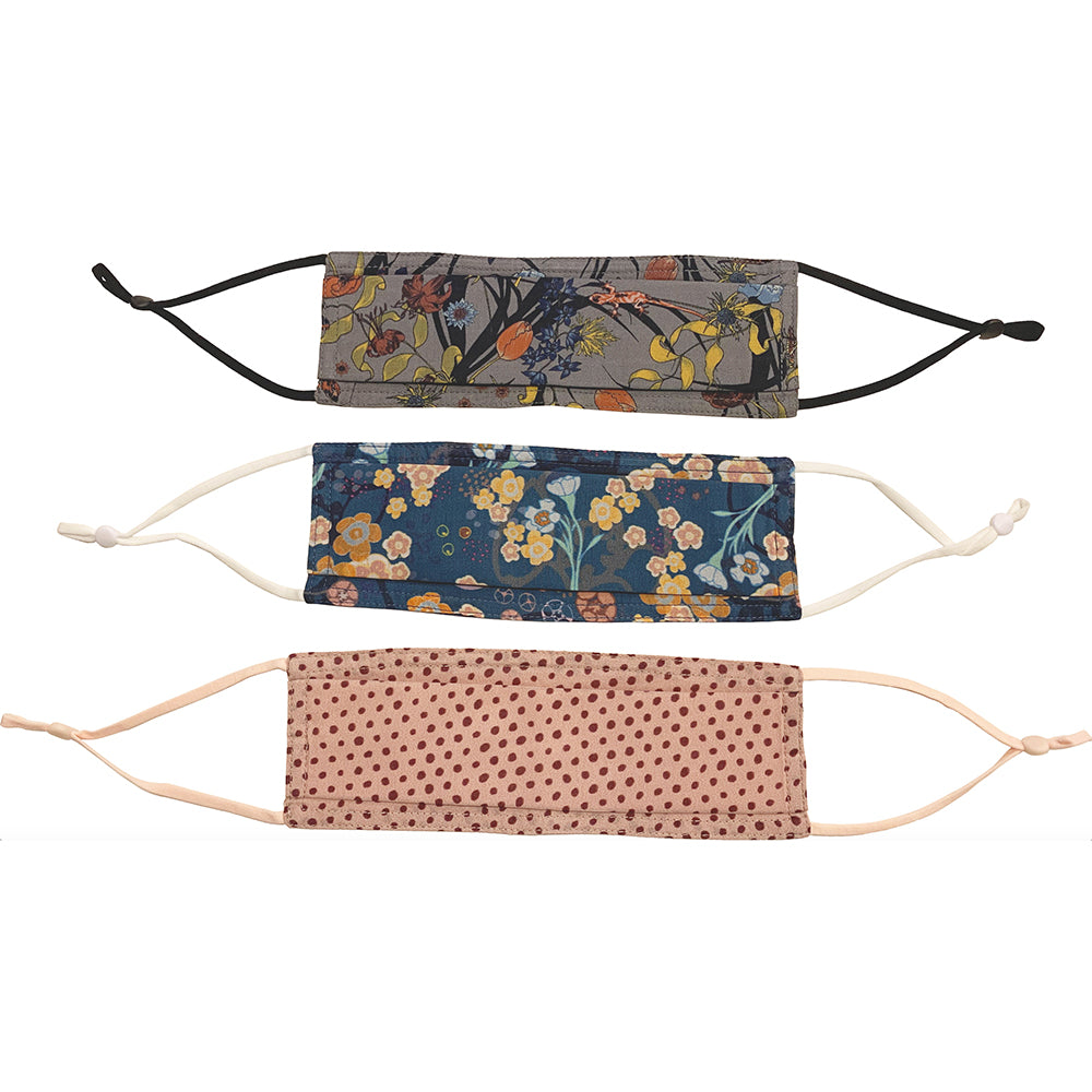 Mouthpiece in Cotton with 3 feminine prints